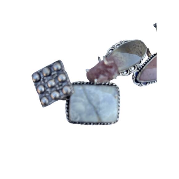 Jasper Mix Gemstone 925 Sterling Plated Wholesale Lot Assorted Rings (13) - Picture 4 of 6